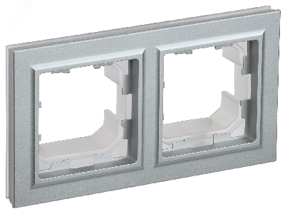 BRITE Рамка 2 поста IP44 РУ-2-БрА-44 алюминий