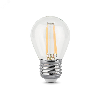 Лампа светодиодная филаментная LED 9 Вт 680 лм 2700К AC150-265В E27 шар P45 теплая Black Filament