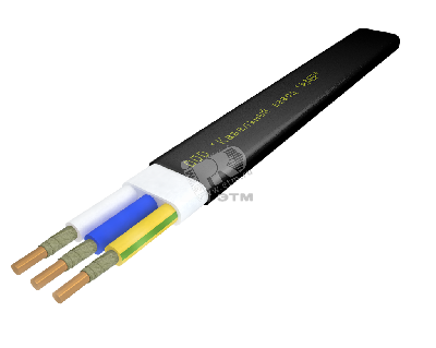 Кабель силовой ВВГ-П нг(А)-FRLSLTx 3х2.5 ок(N.PE)-0.66 черный барабан