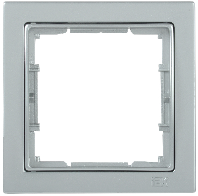 РУ-1-БС Рамка одноместная квадратная BOLERO Q1 серебряный IEK