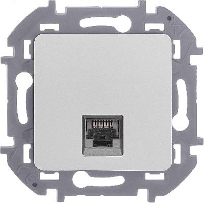 Информационная розетка RJ 45 категория 6 UTP INSPIRIA алюминий