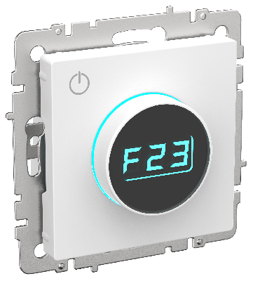 BRITE Термостат электронный с индикацией ТС10-1-БрАБ арктический белый IEK