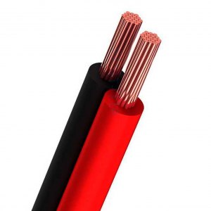 Кабель акустический 2х1 мм2, красно-черный, 100 м