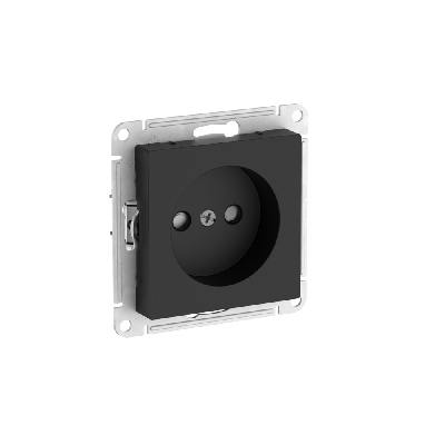 ATLASDESIGN РОЗЕТКА без заземления со шторками, 16А, быстрозажимные клеммы, КАРБОН