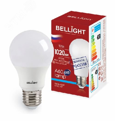 Лампа светодиодная LED 12Вт Е27 220 6500К 1020Лм Bellight