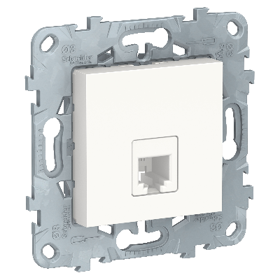 Розетка UNICA NEW телефонная RJ11 одиночная 4 контакта белый