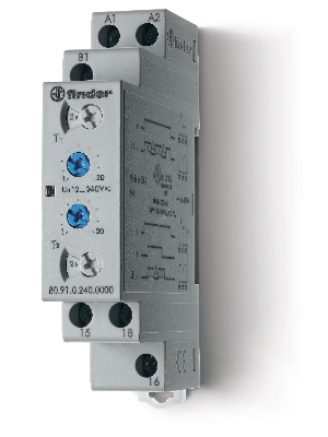 Таймер модульный 17.5мм 1CO 16A асимметричный повтор цикла (LI) Асимметричный повтор сигнала при старте (LE)
