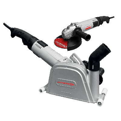 Система профессиональной бетонообработки 2 в 1: бороздодел (штроборез) + угловая шлифовальная машина ИНТЕРСКОЛ ПД-125/1800Э + УШМ-150/1800Э