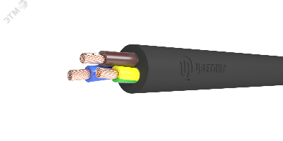 Провод ПВС 2х1,5+1х1,5 черный