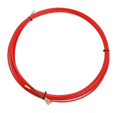 Протяжка кабельная (мини УЗК в бухте), стеклопруток, d=3,5 мм, 7 м красная, REXANT