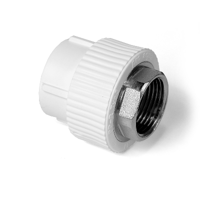 Муфта комбинированная 63x2' ВР под ключ полипропиленовая PPR белый