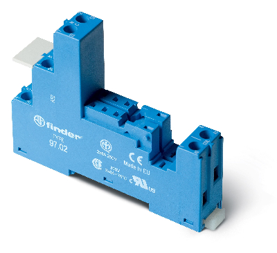 Розетка с винтовыми клеммами (с зажимной клетью) для реле 46.52, применяются модули 86.30, 99.02, в комплекте пластиковая клипса 097.01, версия: синий цвет