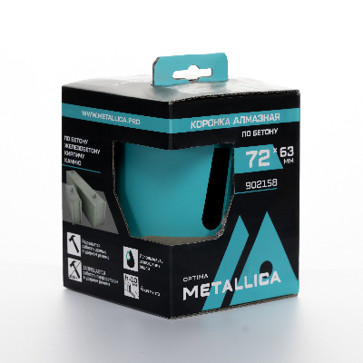 Коронка алмазная сегментная 72x63 мм, М16, без хвостовика, по бетону