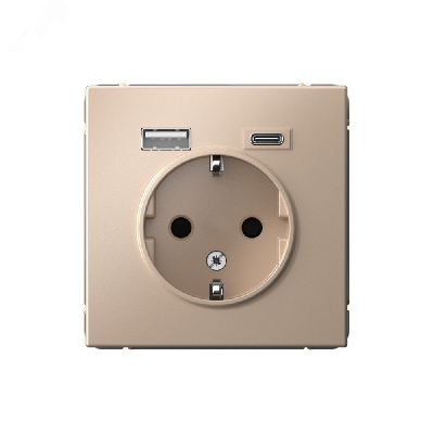 ARTGALLERY розетка 16А с 2 USB A+C, 5В/2,4А/3,0А, 2х5В/1,5А, механизм, песочный