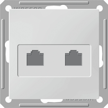 W59 Розетка двойная компьютерная скрытая в рамку белая