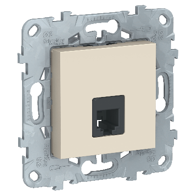 Розетка UNICA NEW телефонная RJ11 одиночная 4 контакта бежевый