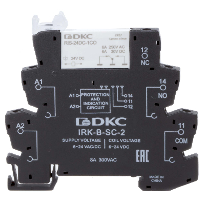 Реле интерфейсное, 1CO, коммутируемый ток 6 А, AgSnO, напряжение 24V AC/DC, винтовые клеммы