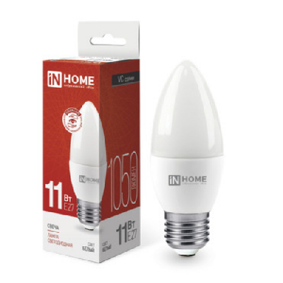 Лампа светодиодная LED-СВЕЧА-VC 11Вт 230В Е27 4000К 1050Лм IN HOME