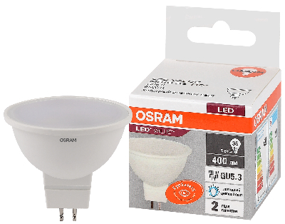 Лампа светодиодная LED 5 Вт GU5.3 6500К 400Лм спот 220 В (замена 35Вт) OSRAM