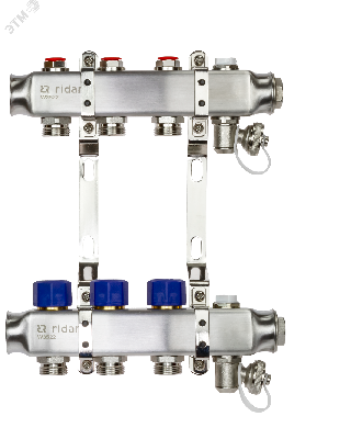 Коллекторная группа SSM-3R set 3 контура 1' x 3/4' с термостатическими клапанами и кронштейнами