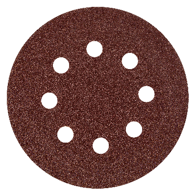 Круг абразивный на ворсовой подложке под липучку, перфорированный, P 80, 125 мм, 5 шт.