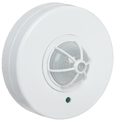 Датчик движения ДД 024В белый, максимальная нагрузка 1100 Вт, угол обзора 180-360 градусов, дальность 6м, IP33