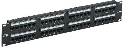 Патч-панель кат. 5е UTP 48 портов Dual IDC слайд лейбл 2U