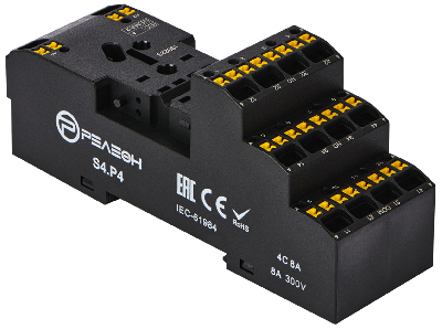 Розетка с push in клеммами для реле RP4.34 и модуля PM8, 10А