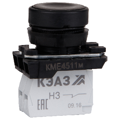 Кнопка КМЕ4510м-черный-1но+0нз-цилиндр-IP54-