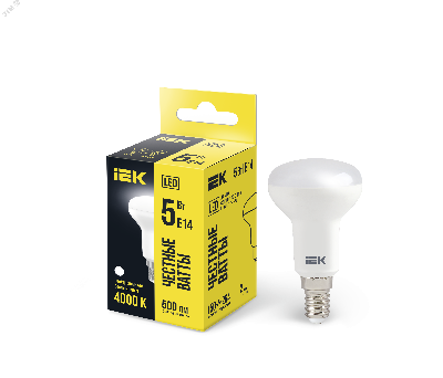 Лампа светодиодная LED рефлекторная 5вт E14 R50 белый ECO