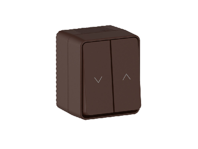 AtlasDesign PROFI IP54 2-клавишный ВЫКЛЮЧАТЕЛЬ ДЛЯ ЖАЛЮЗИ, 2хсх.4, КОРИЧНЕВЫЙ