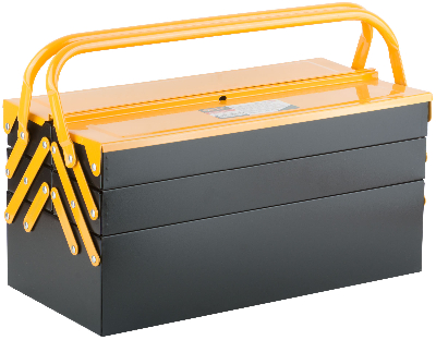 Ящик для инструмента металлический с 4-мя раздвижными отделениями 420х200х200 мм