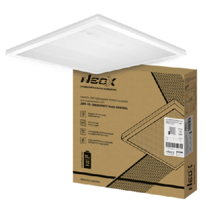 Панель светодиодная универсальная ДВО-02-EMERGENCY 3665-ПРИЗМА 36Вт 6500К 595х595мм без БАП-10W90