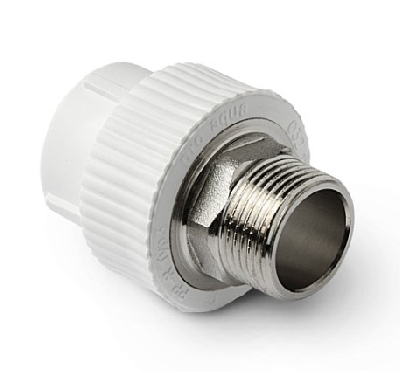 Муфта комбинированная 63x2' НР под ключ полипропиленовая PPR белый