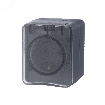 AtlasDesign Profi54 розетка с заземлением со шторками IP54 16А 250B, АНТРАЦИТ, Россия