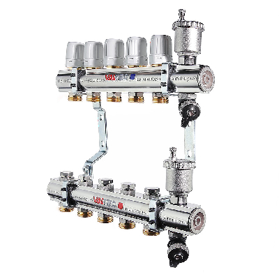 Коллекторная группа с расходомерами 1'x9 выходов 3/4' НР EK
