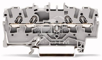 Клемма 4-проводная проходная на DIN рейку