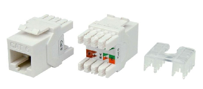 Вставка Keystone Jack RJ-45(8P8C), категория 6,   тип 180 градусов, белая