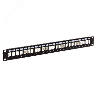 Патч-панель модульная TERACOM PRO 19'' 1U экранированная 24 порта с органайзером (пустая)