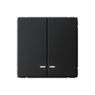 ARTGALLERY 2-клавишный ВЫКЛЮЧАТЕЛЬ с подсветкой, сх.5а, 10АХ, механизм, быстрозажимные клеммы, КАРБОН