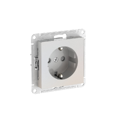 ATLASDESIGN РОЗЕТКА с заземлением со шторками, 16А, быстрозажимные клеммы, ЖЕМЧУГ