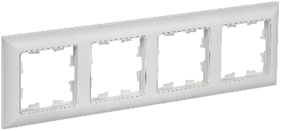 BRITE Рамка 4-местная РУ-4-БрАБ арктический белый/белый IEK