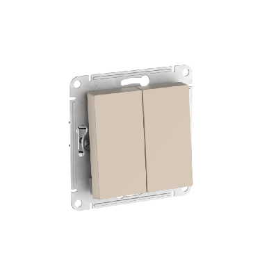 ATLASDESIGN 2-клавишный ПЕРЕКЛЮЧАТЕЛЬ, сх.6/2, 10АХ, быстрозажимные клеммы, ПЕСОЧНЫЙ