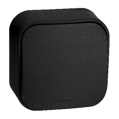 Переключатель одноклавишный - Legrand Quteo IP20 - 10A 250В винтовые зажимы - чёрный матовый