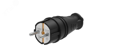 Вилка 2К+З прямая каучуковая 16А/250В IP44 Чёрная MultiSet