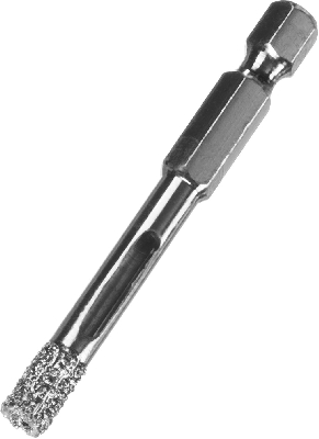 Сверло вакуумное алмазное трубчатое для дрели (HEX 1/4'') d 6 по керамограниту