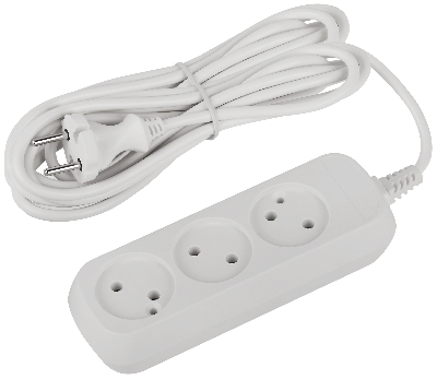 Удлинитель электрический 3 розетки без заземления 5м ПВС 2x0.75мм2 UDL-10-350 Greenline