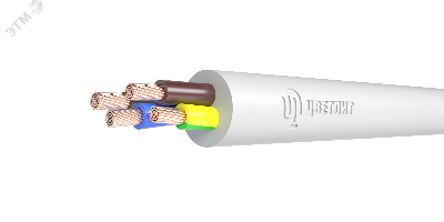 Провод ПВС 3х4+1х4 белый