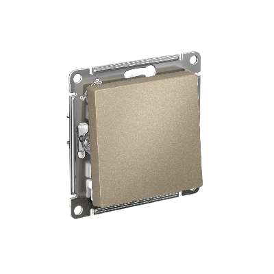 ATLASDESIGN 1-клавишный ВЫКЛЮЧАТЕЛЬ, сх.1, 10АХ, быстрозажимные клеммы, ШАМПАНЬ