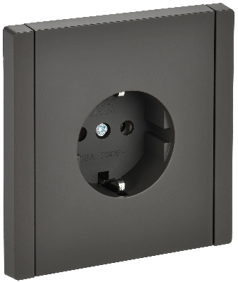 FORTE&PIANO Розетка 1-местная с заземлением без защитных шторок безвинтовое крепление 16А FP314 серый IEK